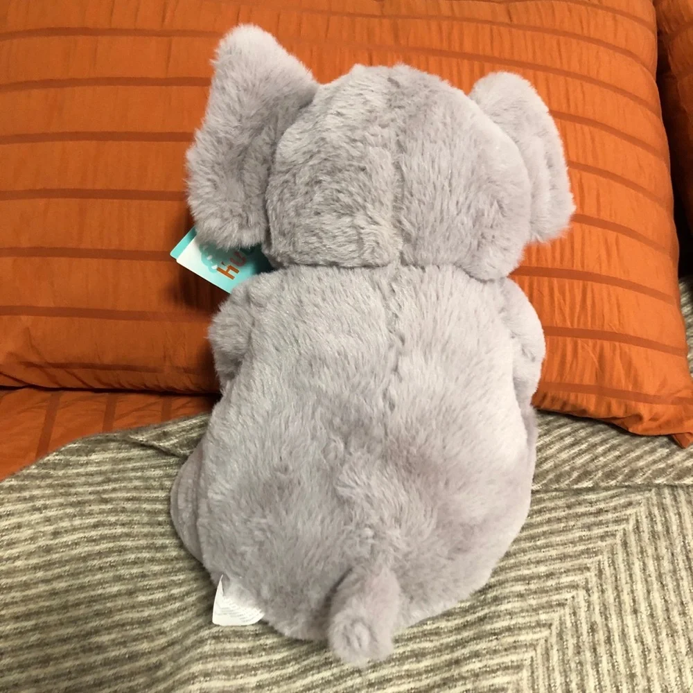 Grey plushie, stuffed animal, momma elephant holding baby. Hug me. New. 13.5” - Picture 7 of 11